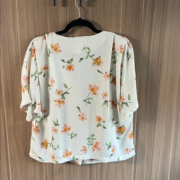 Elodi Floral Button-Up Blouse - Cream and Orange - Picture 5 of 5